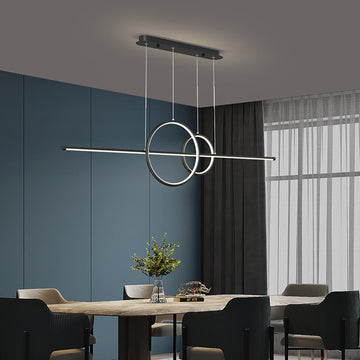 Black Island light for Kitchen LED Hanging Light with Ring Shape